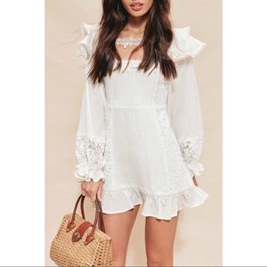 FL&L Cream Ruffle Dress